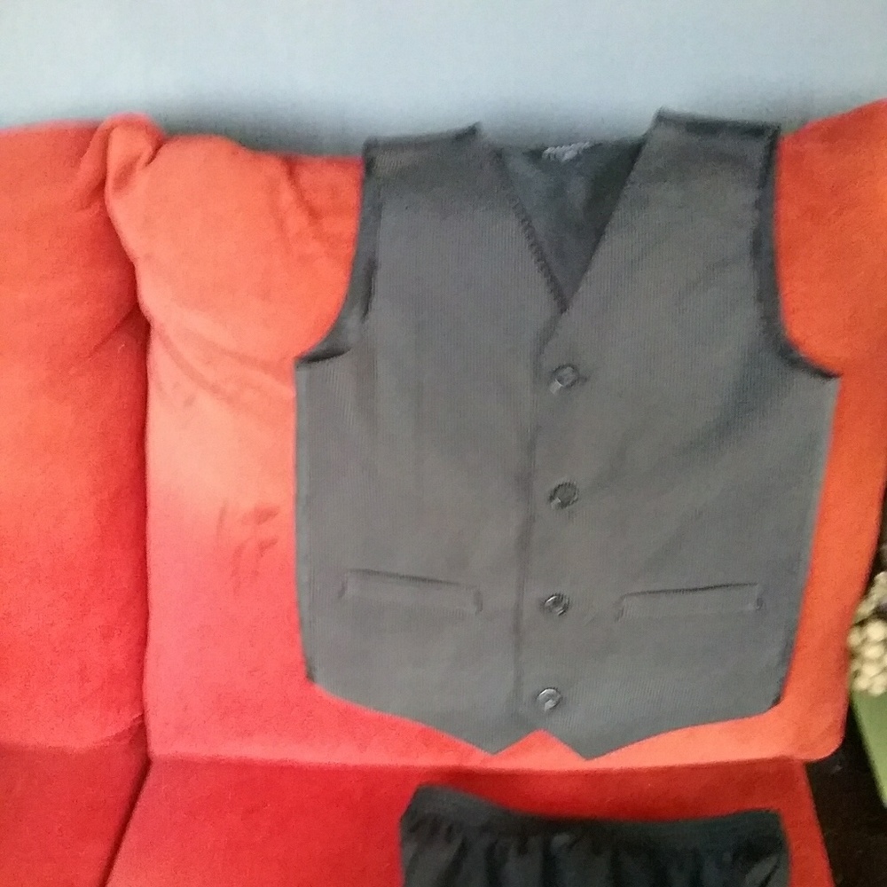 Boys black dress vest